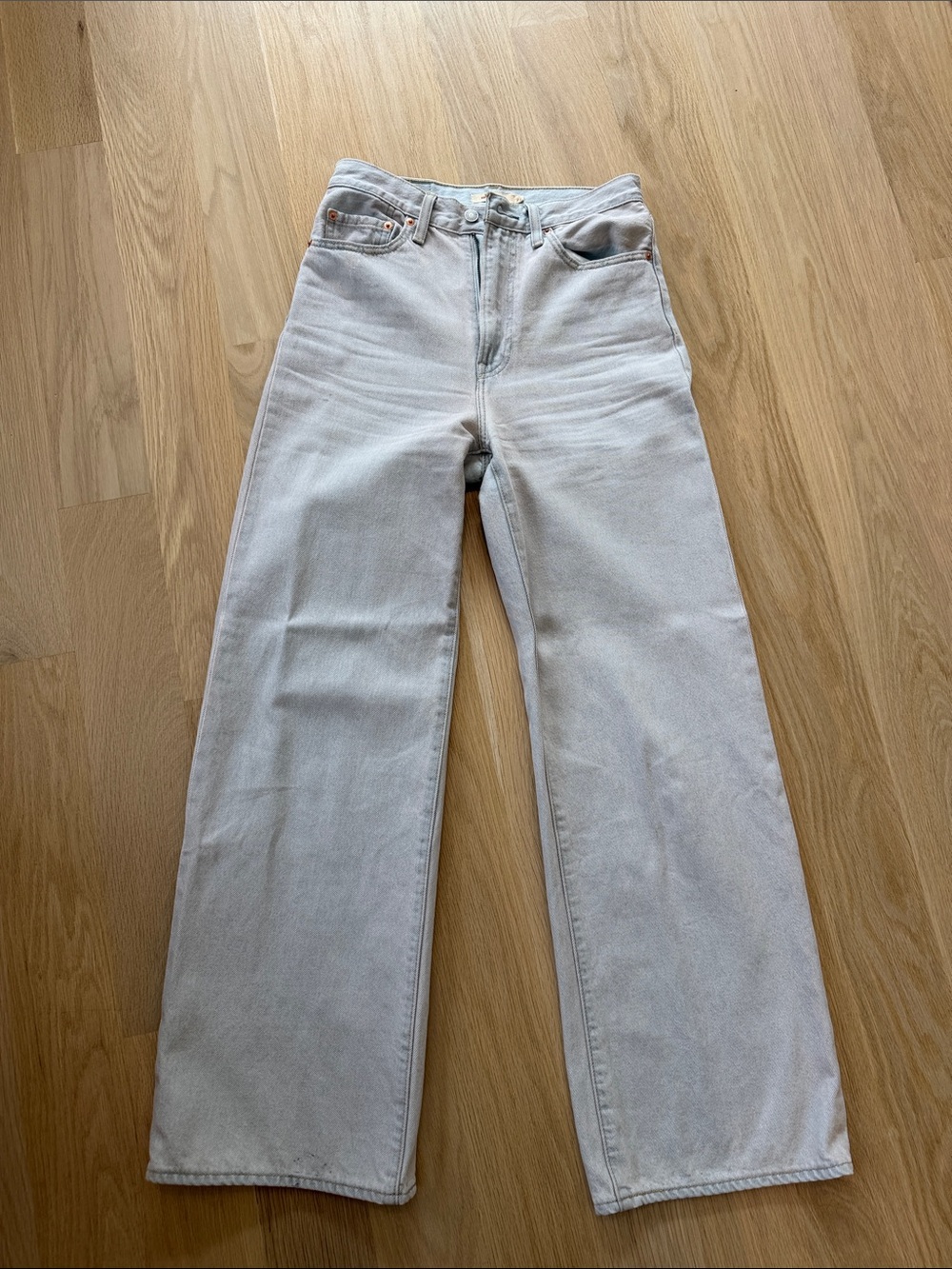 High-Rise Washed Wide-Leg Jeans